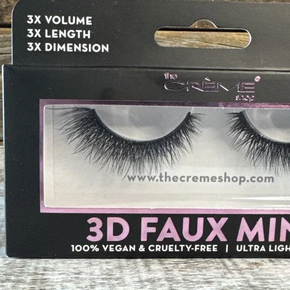 The Creme Shop Cali 3D Faux Mink False Lashes 3X Volume Length NIB - Picture 3 of 4